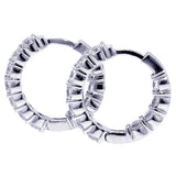 4.50 CT Large Diamond Inside/Outside Hoop Earrings in 14k White Gold