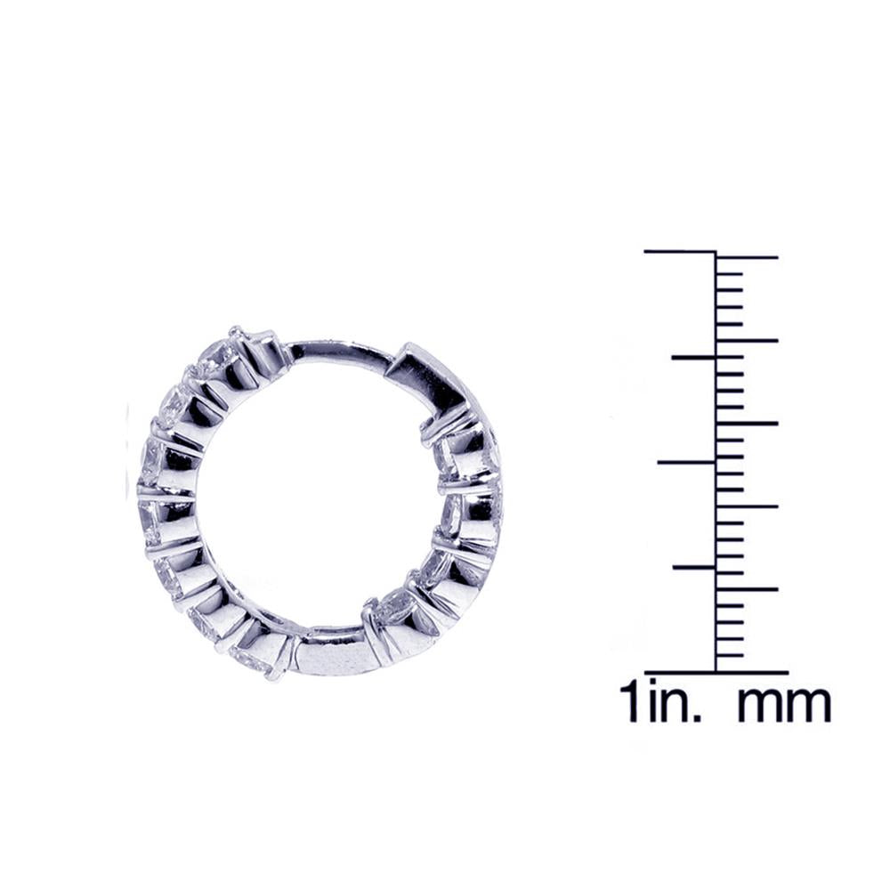 4.50 CT Large Diamond Inside/Outside Hoop Earrings in 14k White Gold