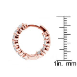 4.50 CT Large Diamond Inside/Outside Hoop Earrings in 14k Rose Gold