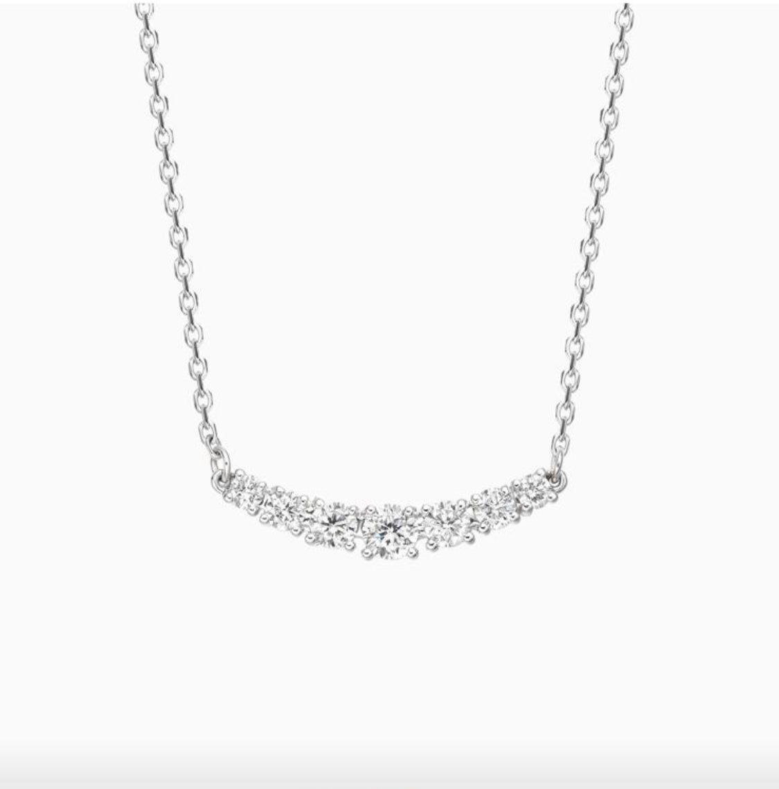 2.60 CT Brilliant Cut Lab Grown 7-Diamond Graduated Necklace
