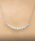 2.60 CT Brilliant Cut Lab Grown 7-Diamond Graduated Necklace
