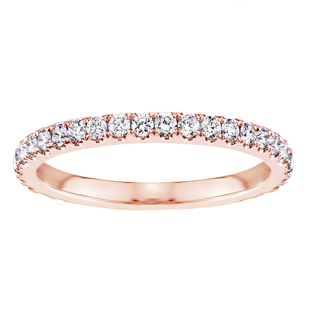 0.65 CT Pave Set Diamond Encrusted Wedding Band in 14k White/Yellow/Rose Gold