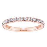 0.65 CT Pave Set Diamond Encrusted Wedding Band in 14k White/Yellow/Rose Gold