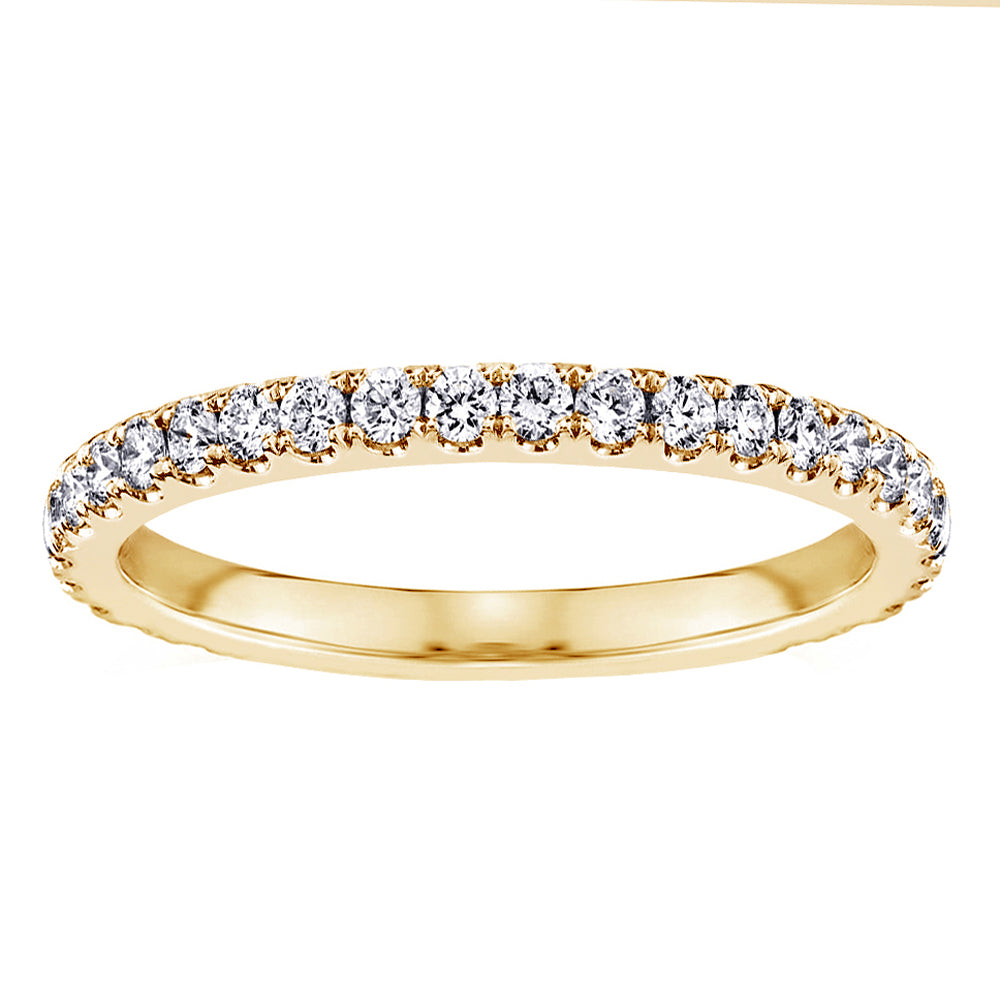 0.65 CT Pave Set Diamond Encrusted Wedding Band in 14k White/Yellow/Rose Gold