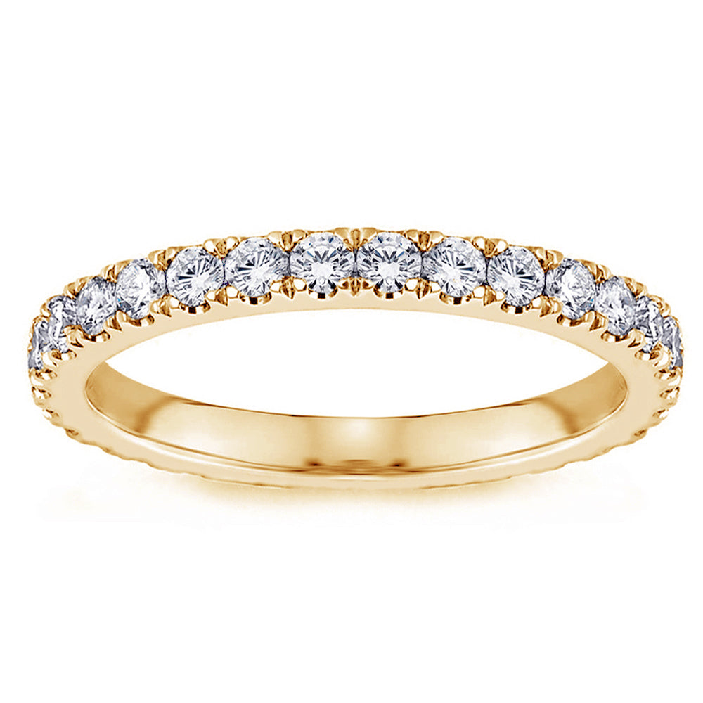 0.70 CT Pave Set Diamond Eternity Wedding Band in 14k White/Yellow/Rose Gold