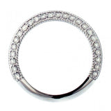 0.70 CT Pave Set Diamond Wedding Ring in 14k White Gold