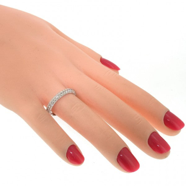 0.70 CT Pave Set Diamond Wedding Ring in 14k White Gold