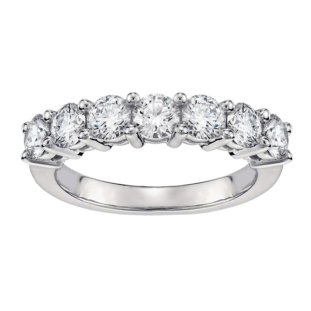 1.00 CT Classic Shared Prong Round Diamond Wedding Band in White Gold