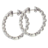 3.30 CT Inside/Outside U-Prong Set Diamond Hoops in 14k White Gold