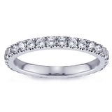 0.70 CT Pave Set Diamond Eternity Wedding Band in 14k White/Yellow/Rose Gold