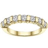 1.40 CT TW 7-Stone Channel Bar Diamond Wedding Band in 14K Yellow Gold