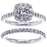 1.65 CT Halo Princess Cut Diamond Engagement Bridal Set in 14k White/Yellow/Rose Gold