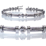 1.15 CT Bezel Set Round Diamond Tennis Bracelet in 14k White Gold