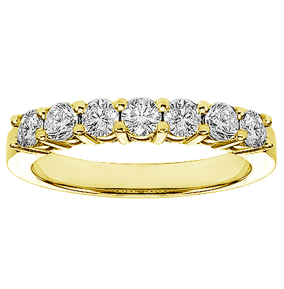1.15 CT Shared Prong Diamond Wedding Ring in 14k White/Yellow Gold
