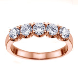 1.00 CT Split Prong Diamond Anniversary Wedding Ring in 14k White/Yellow/Rose Gold