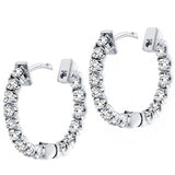 3.00 CT Inside/Outside U-Prong Set Diamond Hoops in 14k White/Yellow Gold
