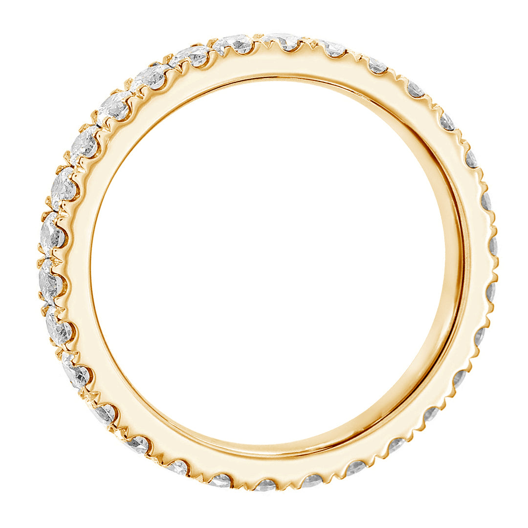 0.70 CT Pave Set Diamond Eternity Wedding Band in 14k White/Yellow/Rose Gold