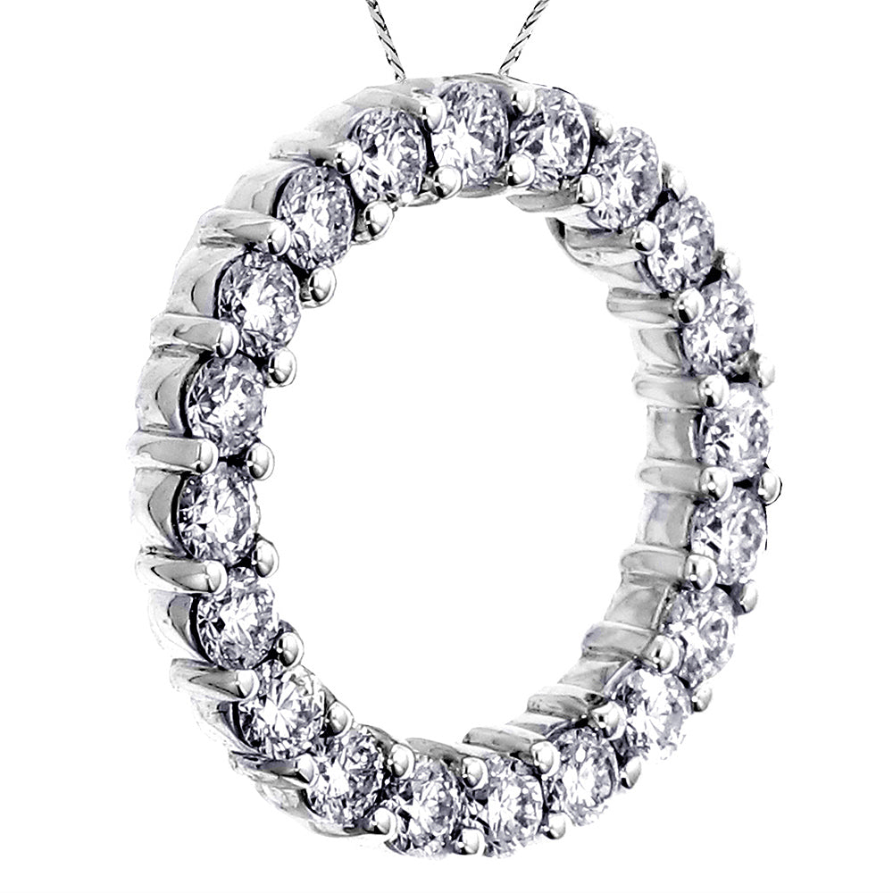 3.00 CT Round Diamond Eternity Pendant in 14k White/Yellow/Rose Gold