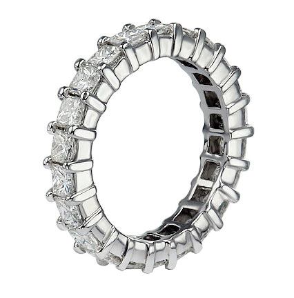 3.00 CT Princess Cut Diamond Wedding Band in 14k White Gold