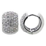 2.00 CT Pave Set 7-Row Diamond Huggies in 14k White/Yellow Gold