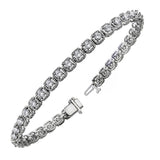 3.00 CT Unique Round Diamond Tennis Bracelet in 14k White Gold Halo Prong Setting