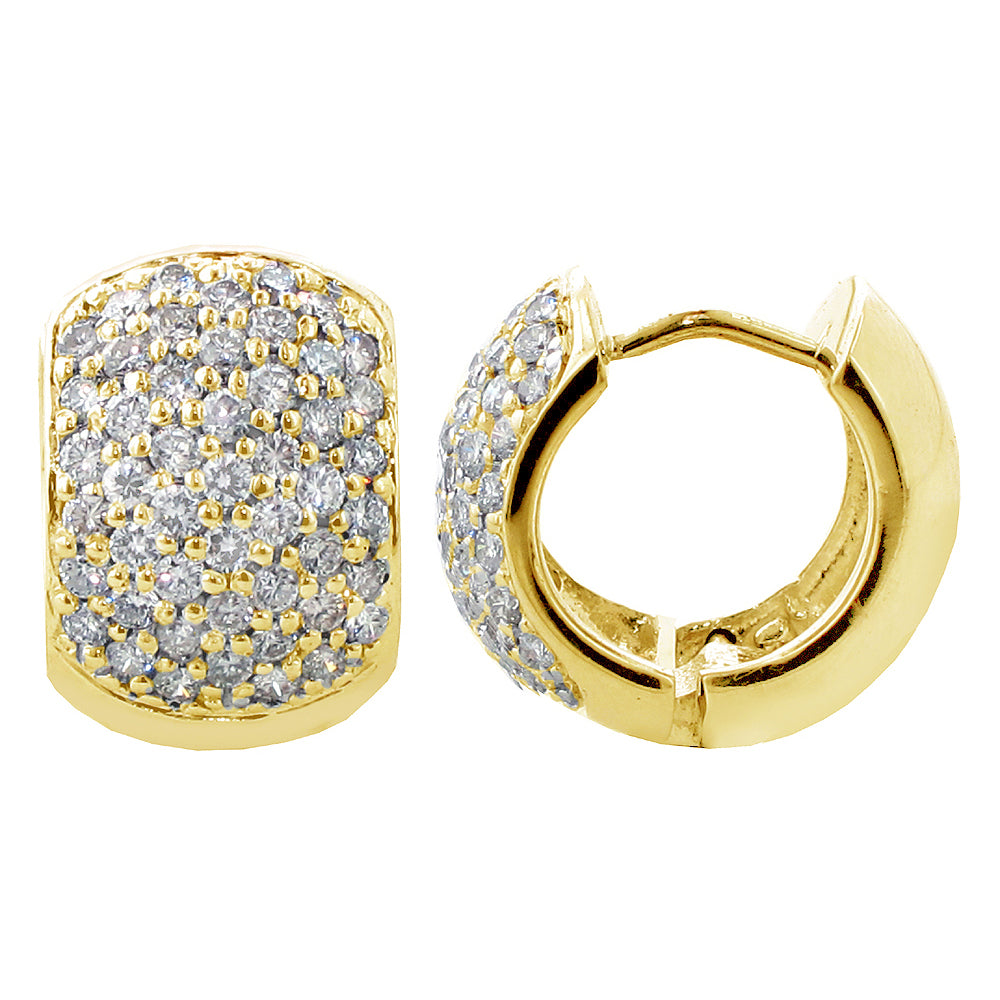 2.00 CT Pave Set 7-Row Diamond Huggies in 14k White/Yellow Gold