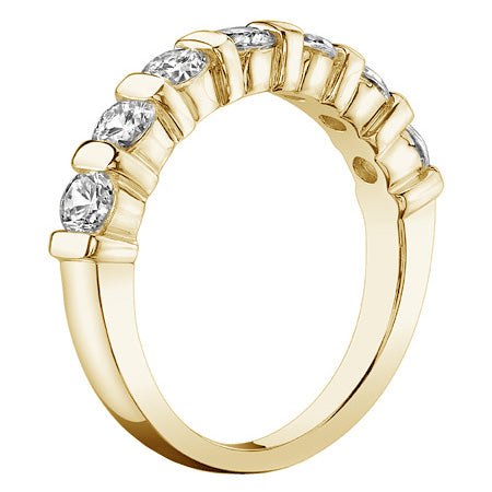 1.40 CT TW 7-Stone Channel Bar Diamond Wedding Band in 14K Yellow Gold