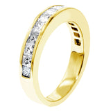 1.35 CT Channel Set Princess Cut Diamond Wedding Band in 14k White/Yellow Gold