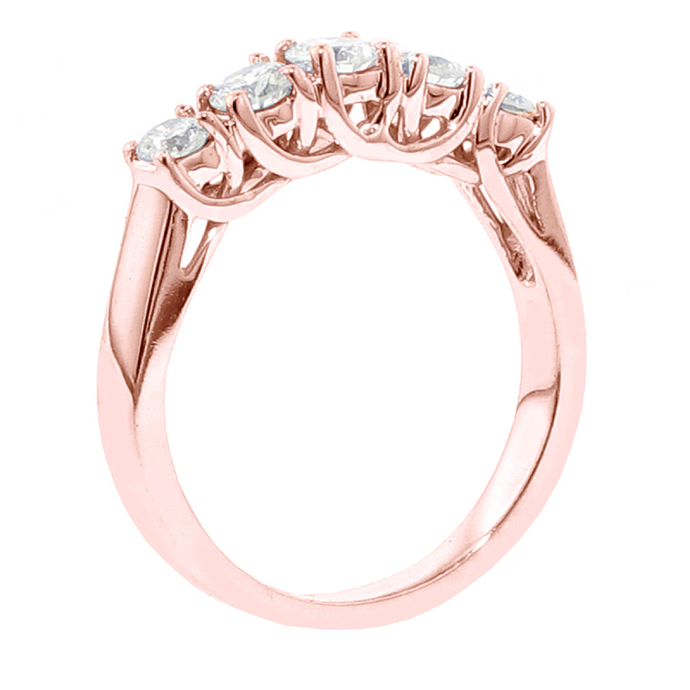 1.00 CT Braided Prong Set Round Diamond Wedding Band in 14k White/Yellow/Rose Gold