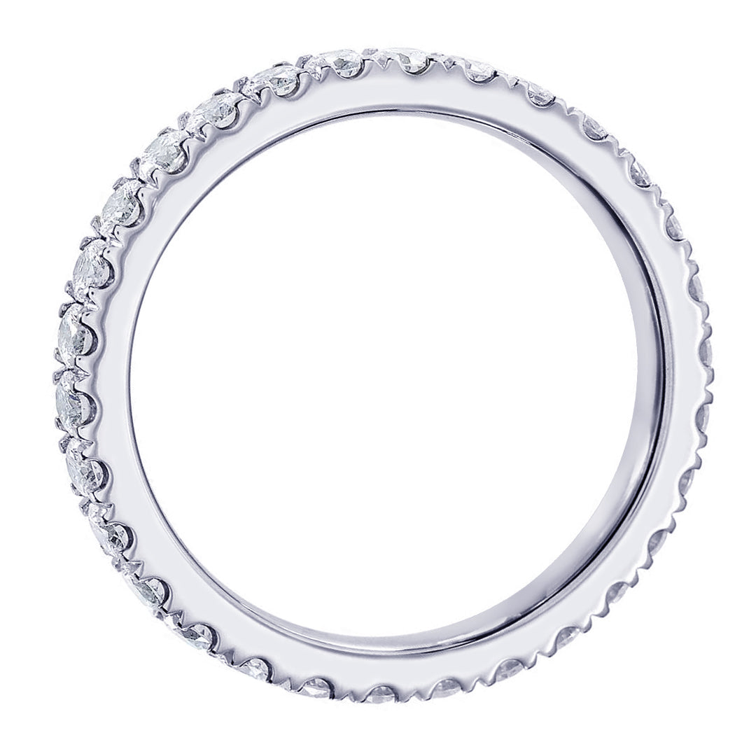 0.70 CT Pave Set Diamond Eternity Wedding Band in 14k White/Yellow/Rose Gold