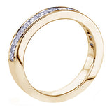 0.70 CT Princess Cut Diamond Wedding Band in White/Yellow/Rose Gold Channel Setting