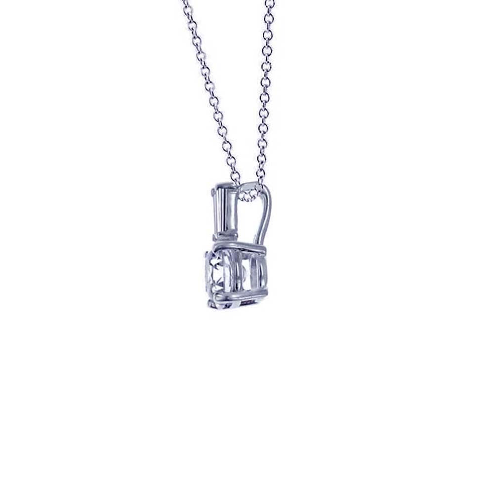 1.30 CT Round and Baguette CZ Pendant in Sterling Silver