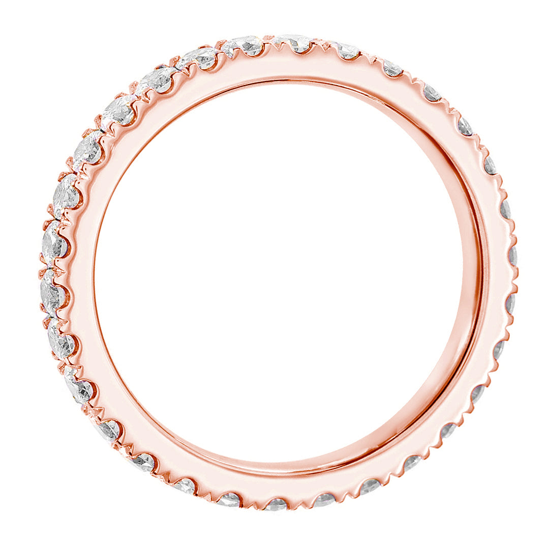 0.70 CT Pave Set Diamond Eternity Wedding Band in 14k White/Yellow/Rose Gold