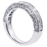 2.00 CT Princess-Cut Diamond Wedding Band with Round Side Stones in 14k White/Yellow Gold