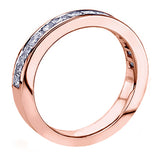 0.70 CT Princess Cut Diamond Wedding Band in White/Yellow/Rose Gold Channel Setting