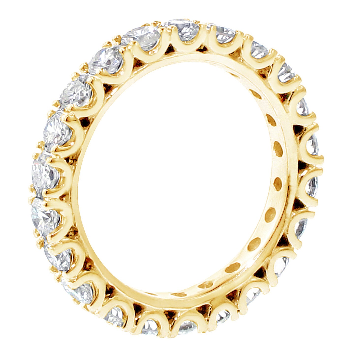2.40 CT Diamond Eternity Wedding Band in Fishtail 14k White/Yellow Gold Setting