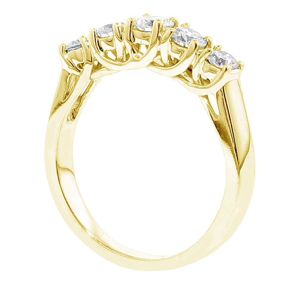 1.00 CT Braided Prong Set Round Diamond Wedding Band in 14k White/Yellow/Rose Gold