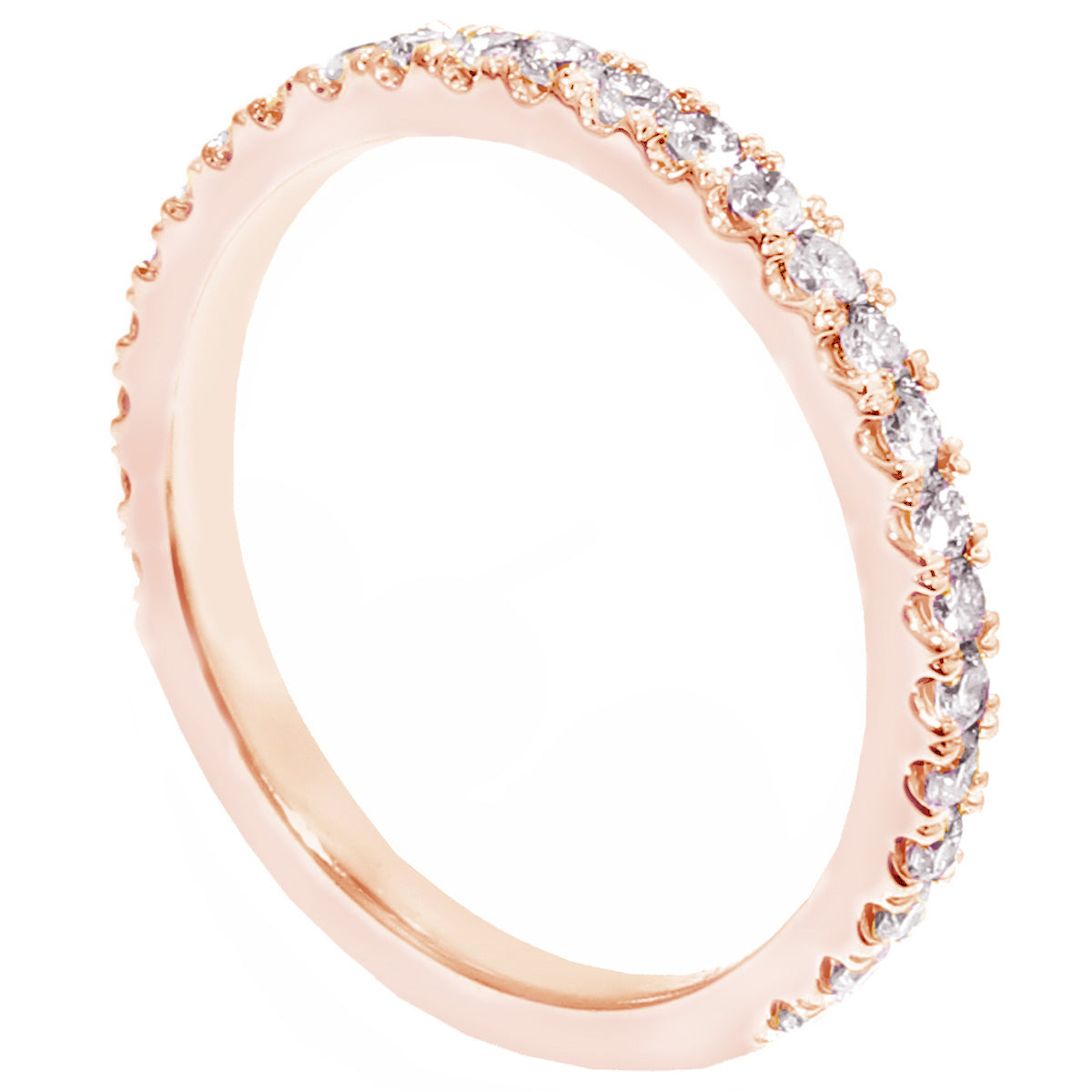 0.65 CT Pave Set Diamond Encrusted Wedding Band in 14k White/Yellow/Rose Gold