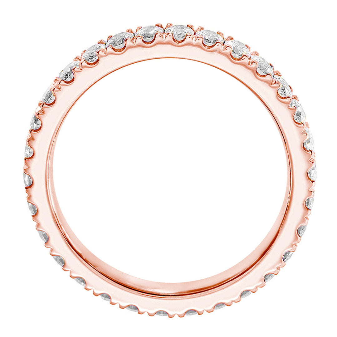 0.70 CT Pave Set Diamond Eternity Wedding Band in 14k White/Yellow/Rose Gold