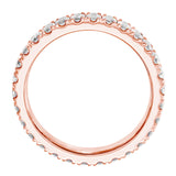 0.70 CT Pave Set Diamond Eternity Wedding Band in 14k White/Yellow/Rose Gold