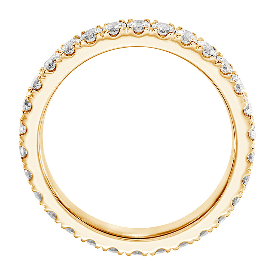 0.70 CT Pave Set Diamond Eternity Wedding Band in 14k White/Yellow/Rose Gold