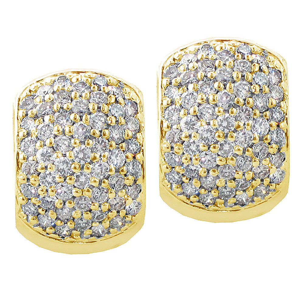 2.00 CT Pave Set 7-Row Diamond Huggies in 14k White/Yellow Gold