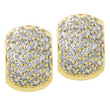 2.00 CT Pave Set 7-Row Diamond Huggies in 14k White/Yellow Gold