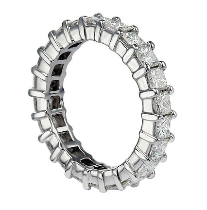 3.00 CT Princess Cut Diamond Wedding Band in 14k White Gold