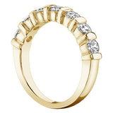 1.40 CT TW 7-Stone Channel Bar Diamond Wedding Band in 14K Yellow Gold