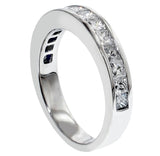 1.35 CT Channel Set Princess Cut Diamond Wedding Band in 14k White/Yellow Gold