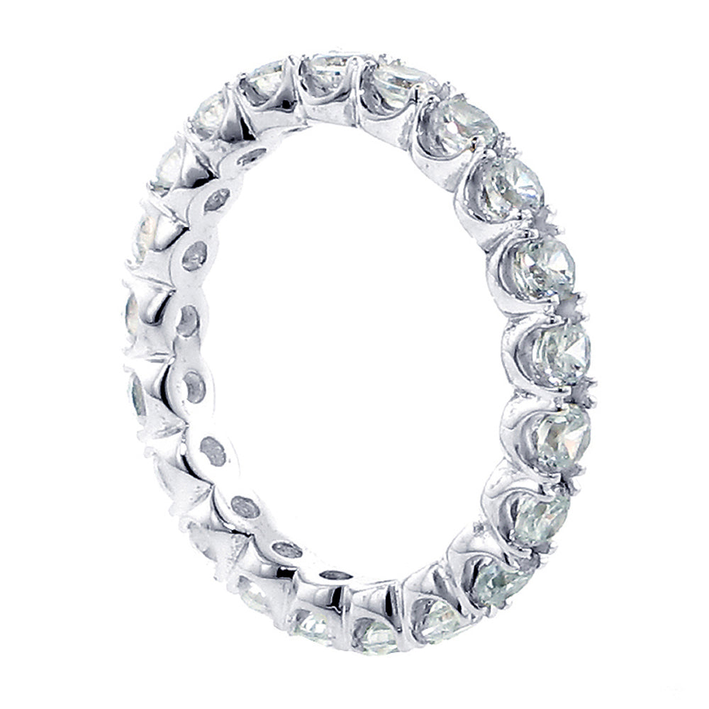 2.00 CT Split Prong Set Diamond Eternity Wedding Band in 14k White Gold