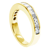 1.35 CT Channel Set Princess Cut Diamond Wedding Band in 14k White/Yellow Gold
