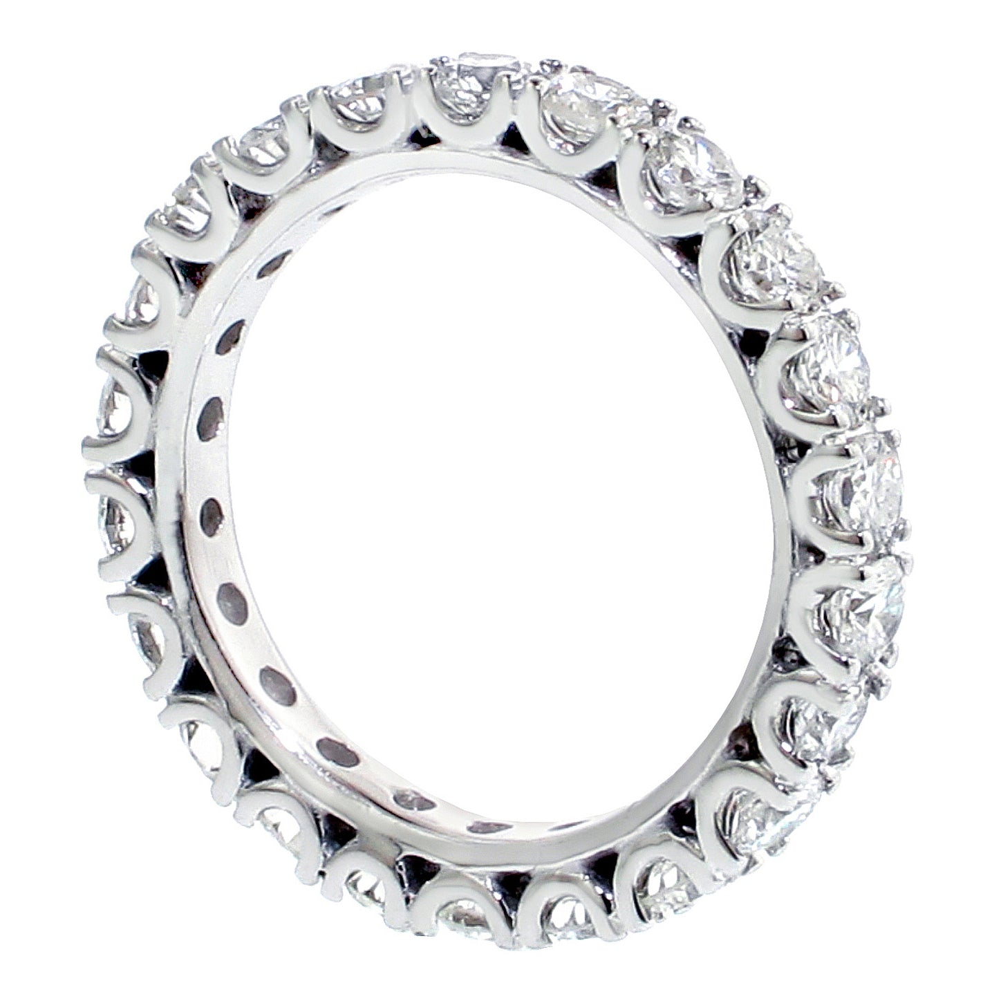 2.40 CT Diamond Eternity Wedding Band in Fishtail 14k White/Yellow Gold Setting