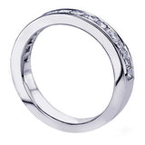 0.70 CT Princess Cut Diamond Wedding Band in White/Yellow/Rose Gold Channel Setting